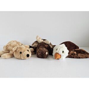 Dream Plush Hand Puppets-Lot of 3 Pretend Play-Eagle, Moose, Bear